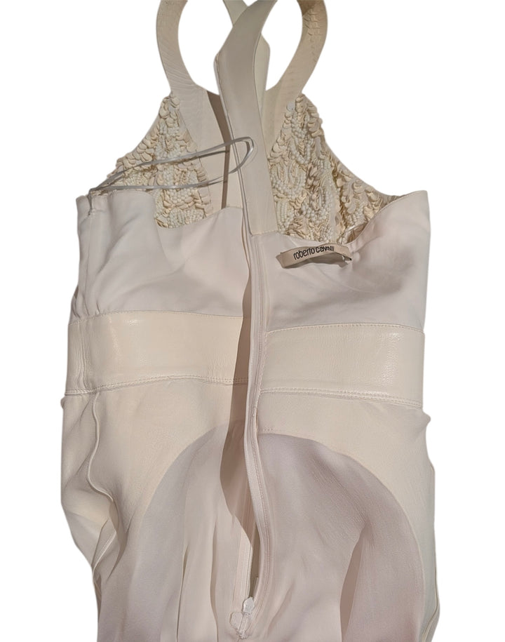 Roberto Cavalli 2010s Beaded Wedding Gown with Snake Leather Panels