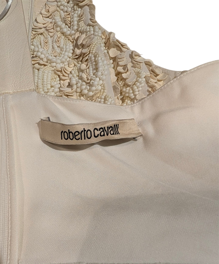 Roberto Cavalli 2010s Beaded Wedding Gown with Snake Leather Panels