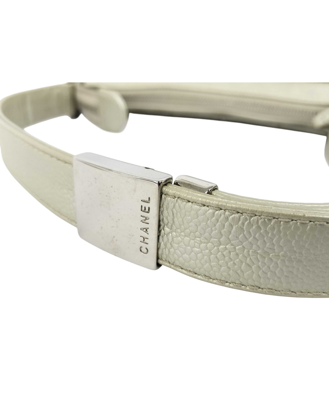 Timeless Caviar Timeless Leather Shoulder Bag - Silver - RERACKED