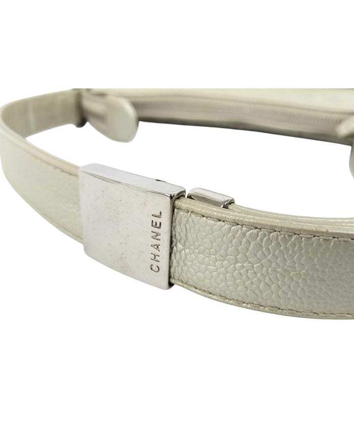 Timeless Caviar Timeless Leather Shoulder Bag - Silver - RERACKED