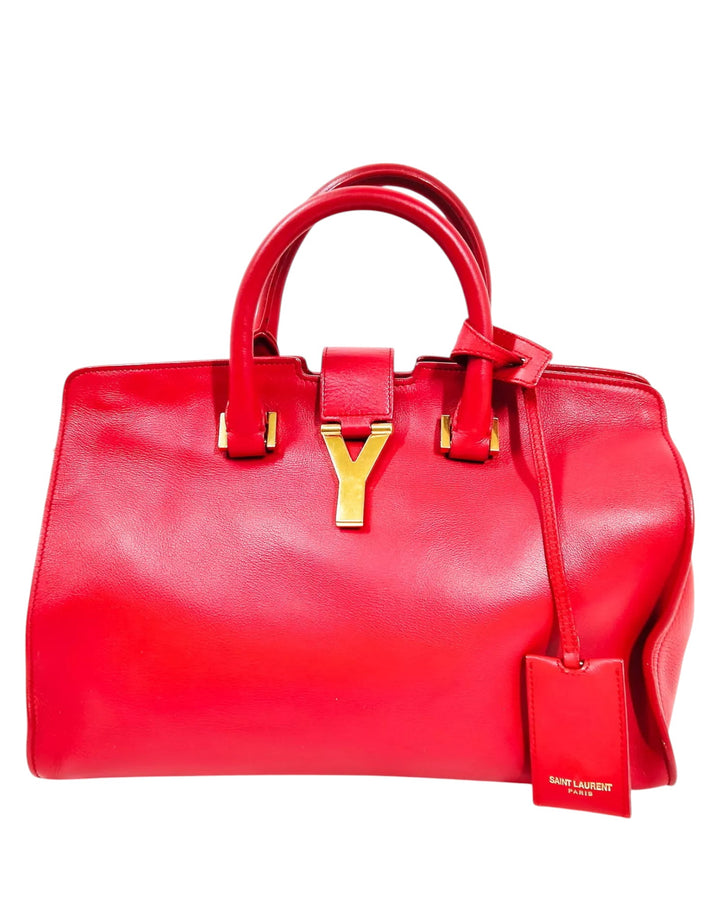 Yves Saint Laurent Classic Y Cabas Bag - Small in Red