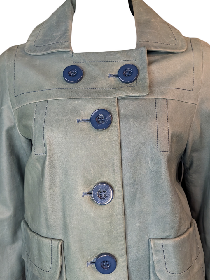 Chloé Vintage Blue Lambskin Leather Jacket