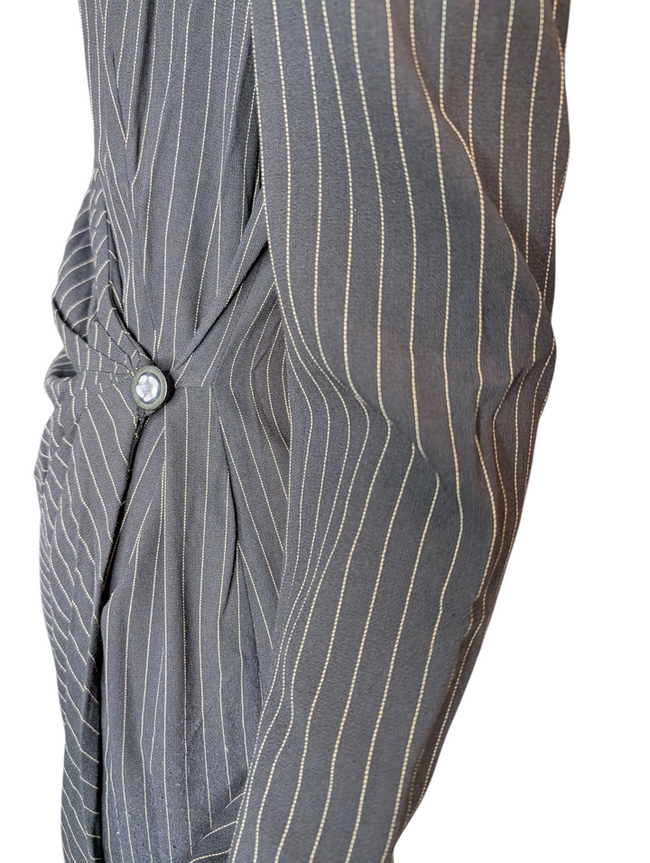 Emanuel Ungaro Parallèle Pinstripe Wool Wrap Dress