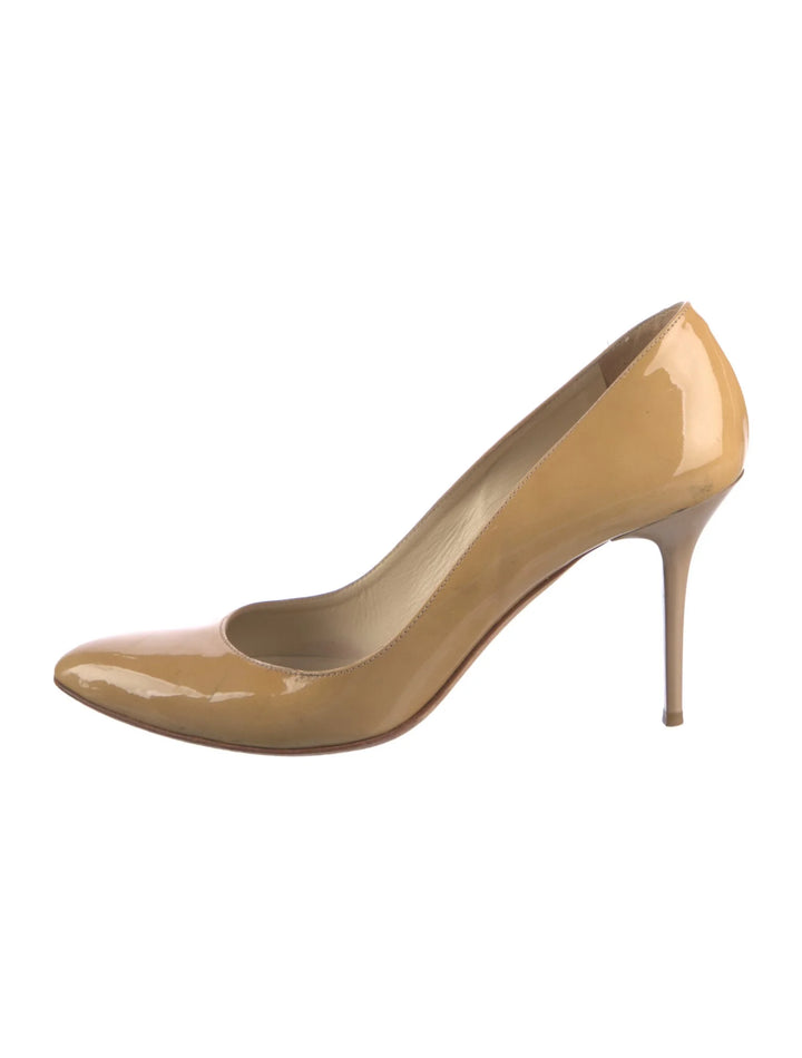 Jimmy Choo Nude Patent Round-Toe Pump, 39.5