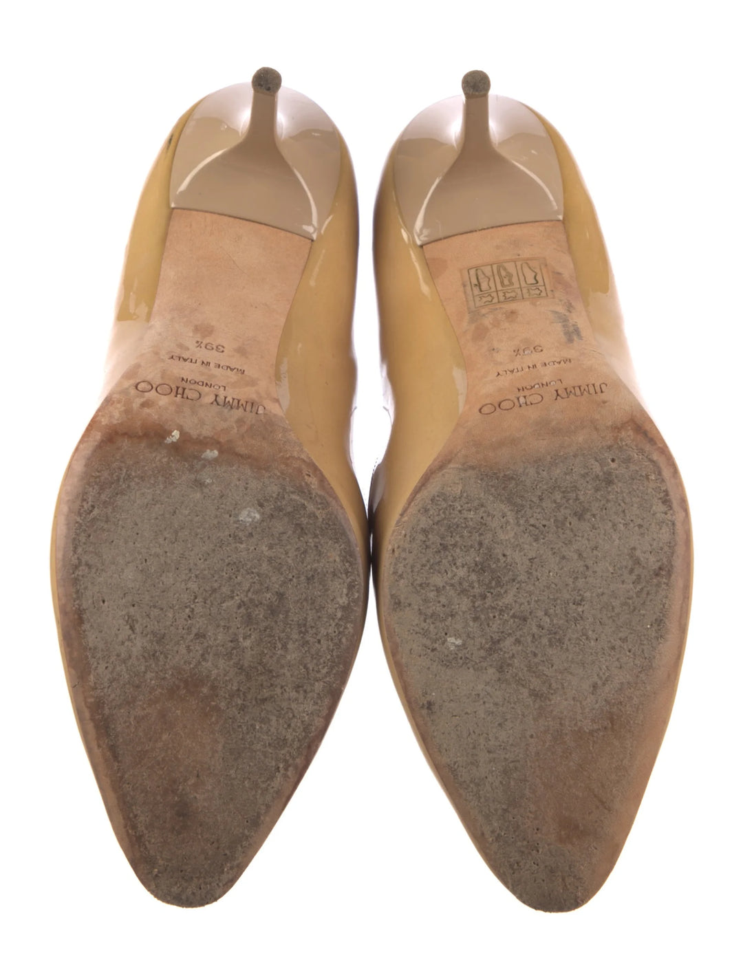 Jimmy Choo Nude Patent Round-Toe Pump, 39.5