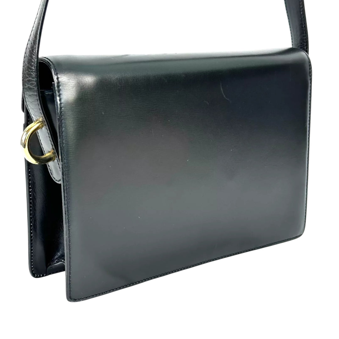 1970's Gucci Black Leather Handbag