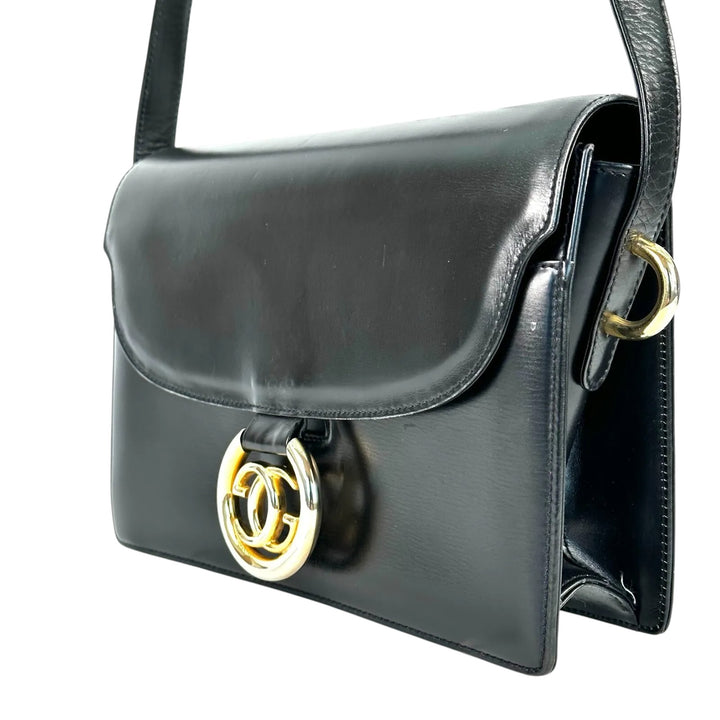 1970's Gucci Black Leather Handbag