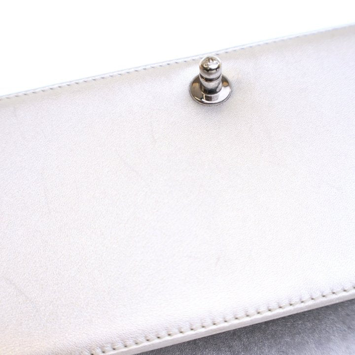 Chanel Medium Silver Lambskin Perforated Boy Bag
