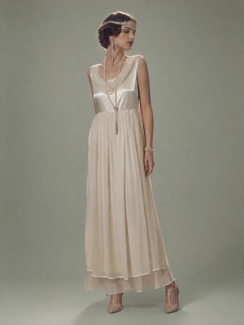 1920s Silk Chiffon Recouture by Colleema — One of a Kind Wedding Gown