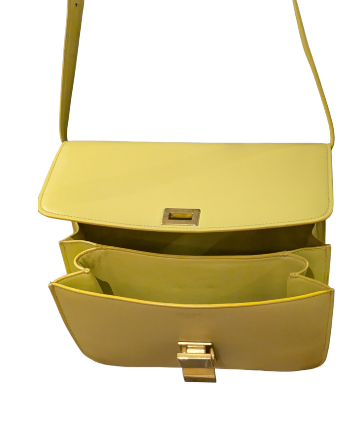 Cèline Yellow Leather Crossbody Medium