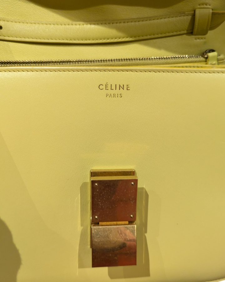 Cèline Yellow Leather Crossbody Medium