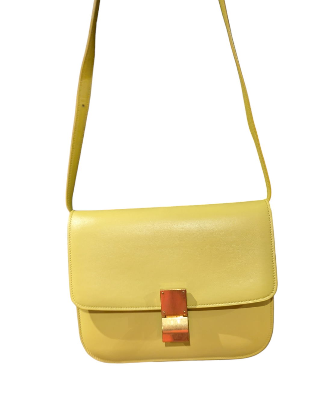 Cèline Yellow Leather Crossbody Medium