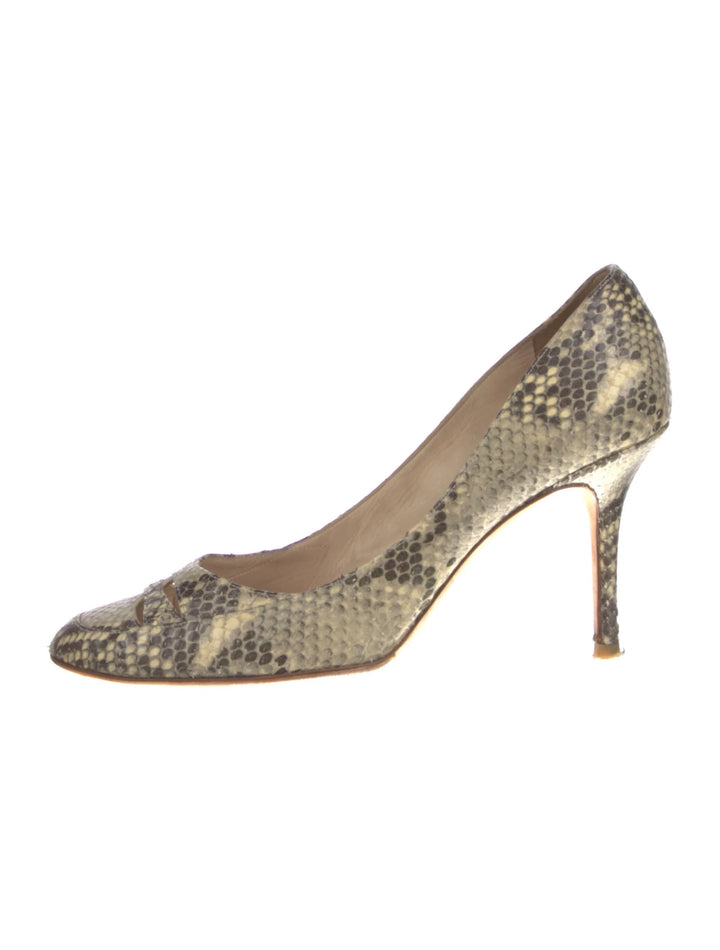Jimmy Choo Natural Snakeskin Round-Toe Pump, 39