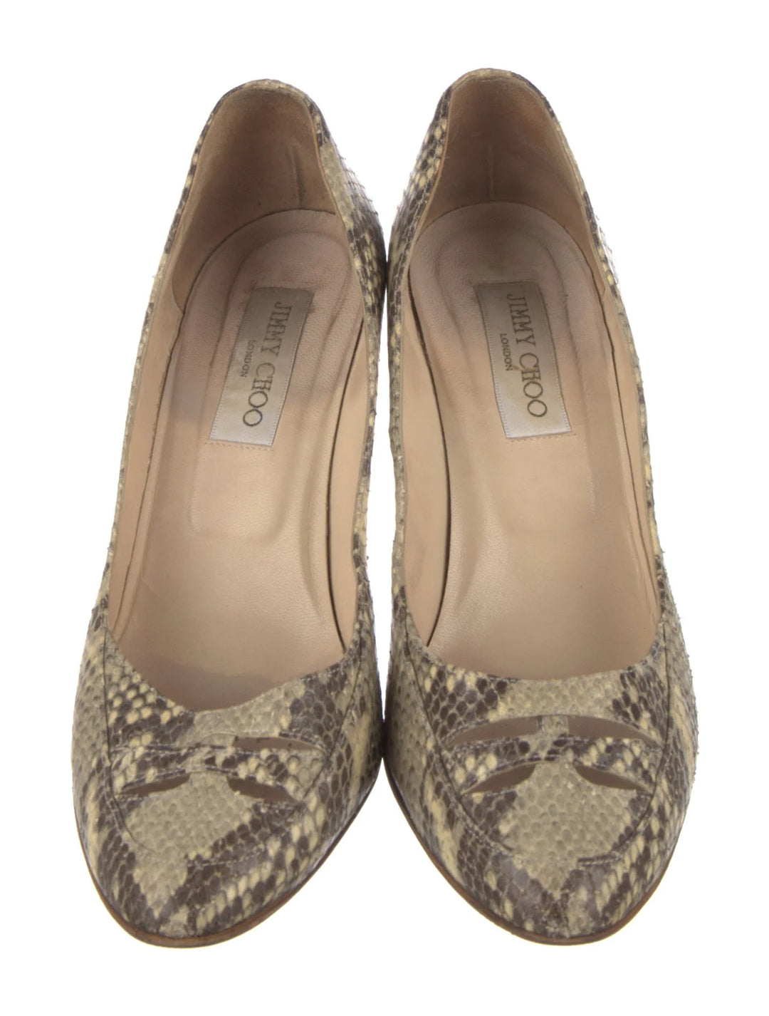 Jimmy Choo Natural Snakeskin Round-Toe Pump, 39