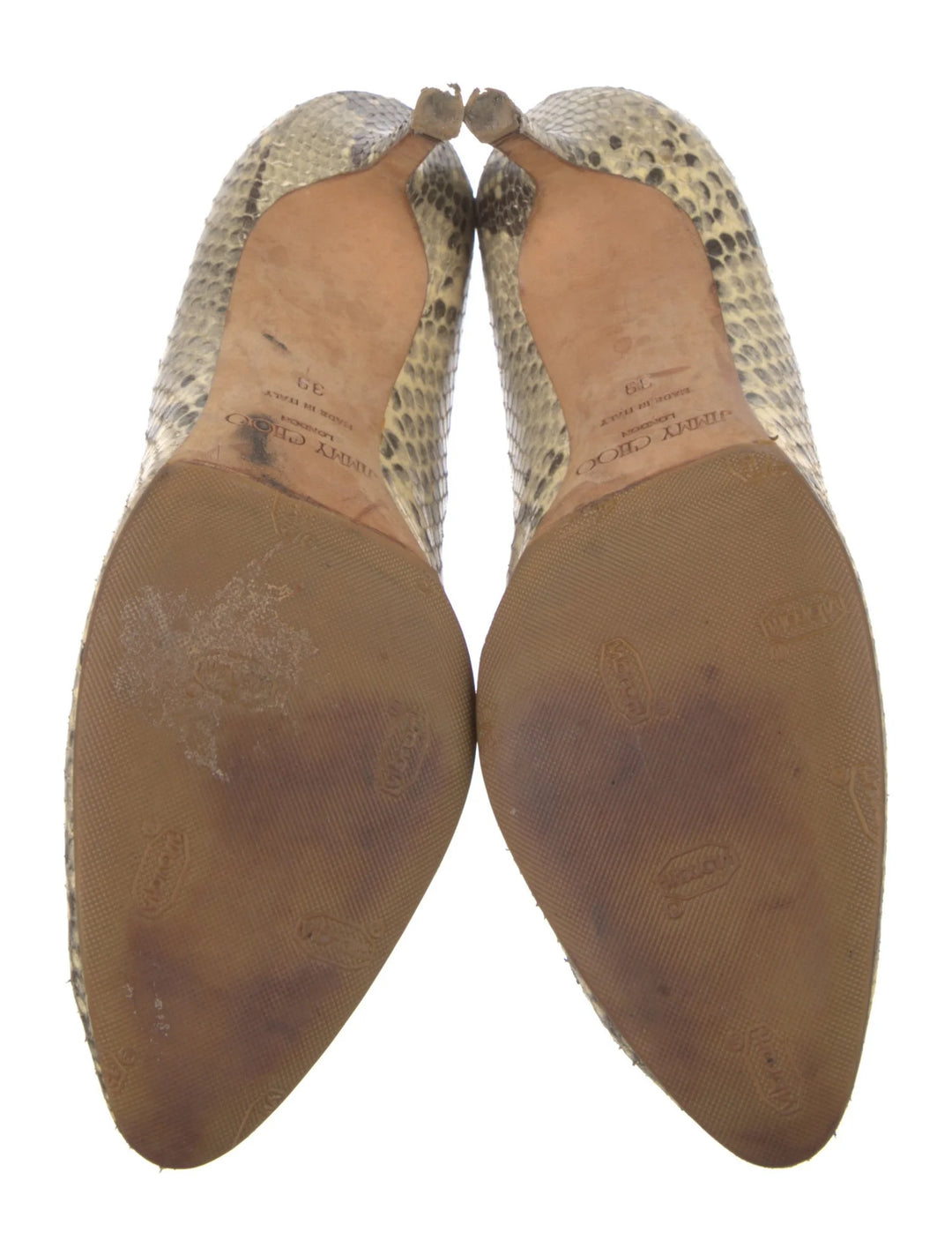 Jimmy Choo Natural Snakeskin Round-Toe Pump, 39