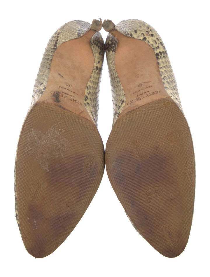 Jimmy Choo Natural Snakeskin Round-Toe Pump, 39