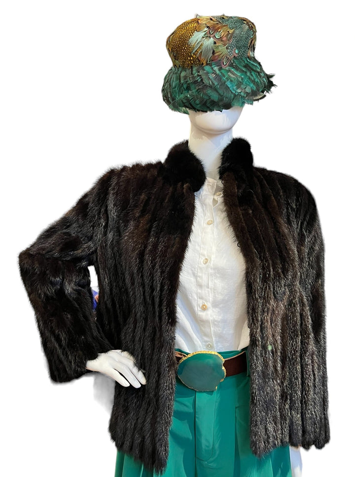 Brown Black Short Fur Jacket - RERACKED