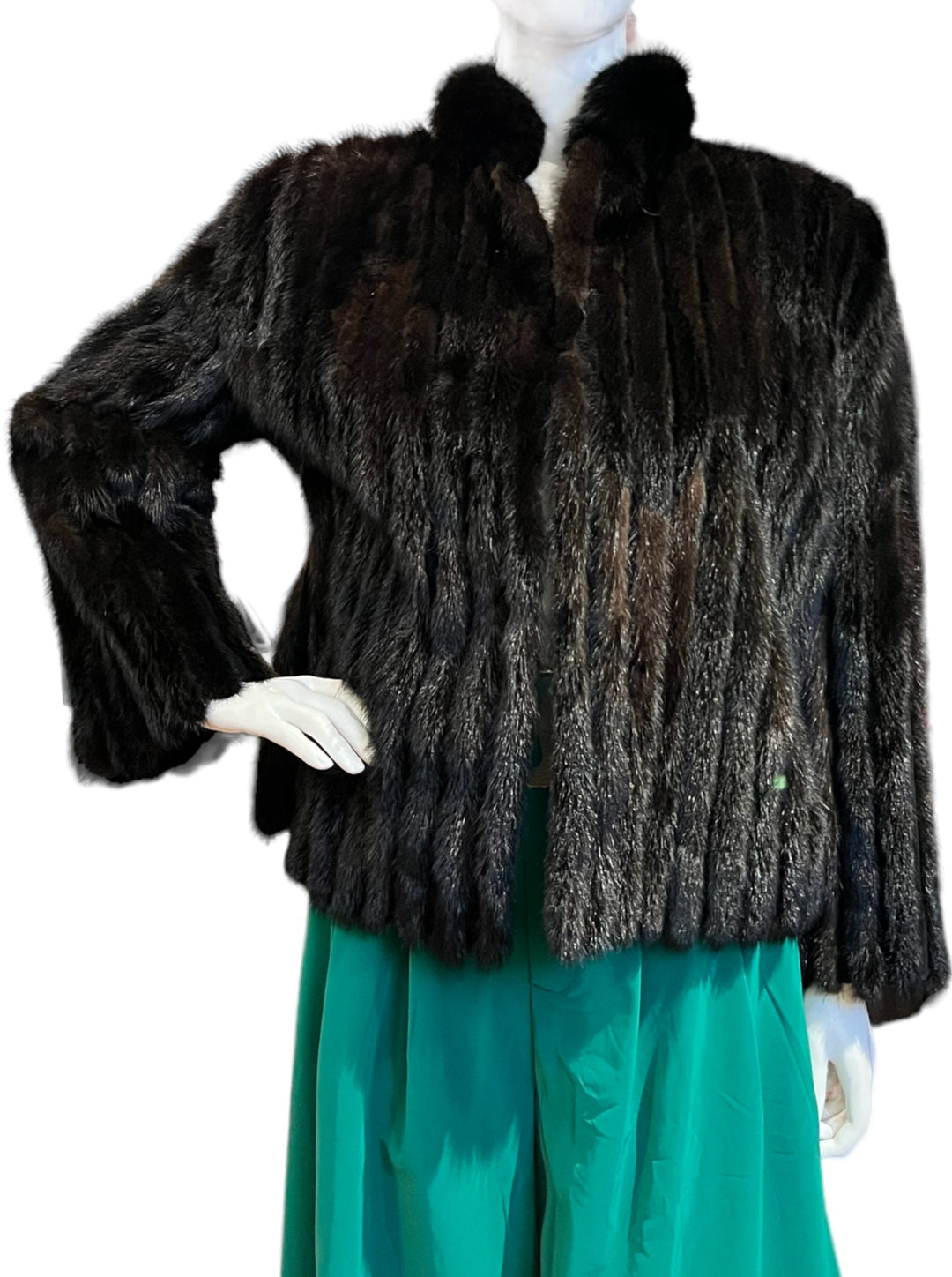 Brown Black Short Fur Jacket - RERACKED
