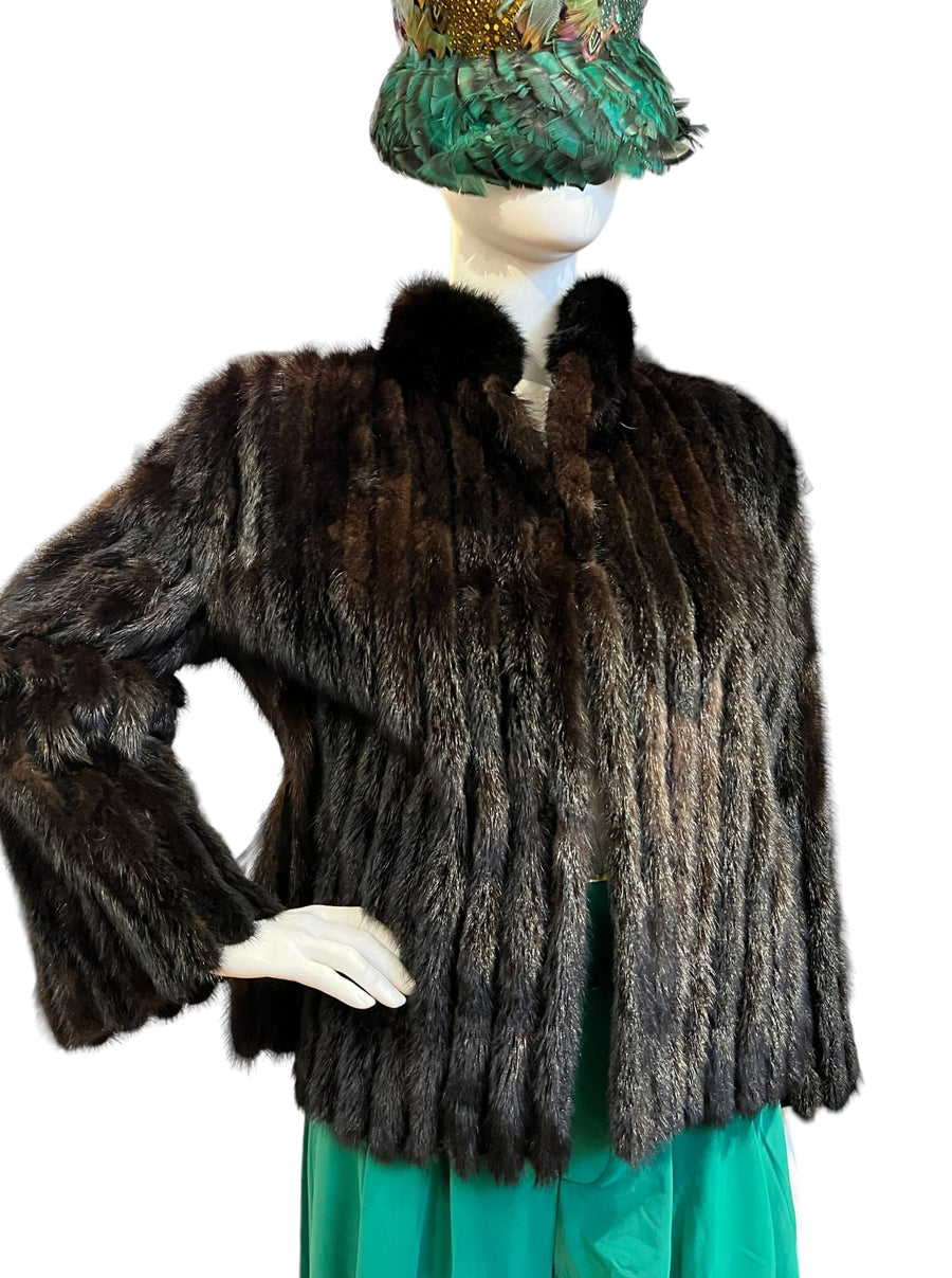 Brown Black Short Fur Jacket - RERACKED