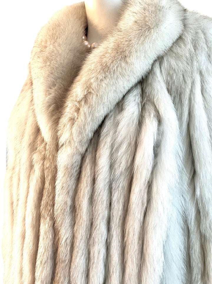 Shawl Collar Fox Fur Jacket